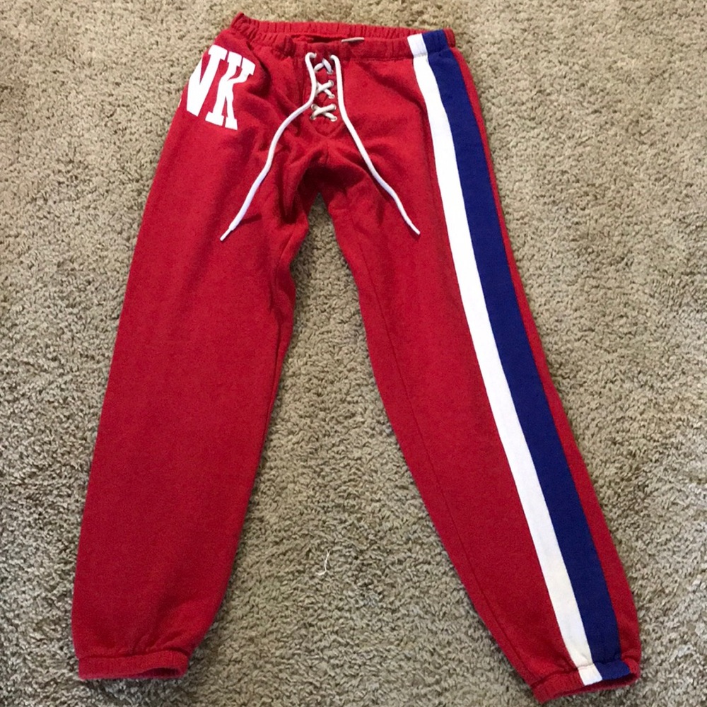 Red sweat pants